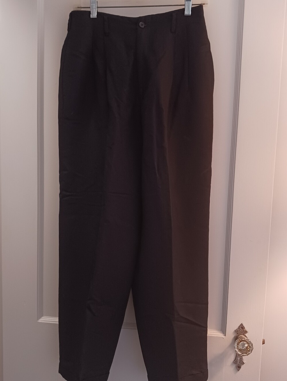Womens Black Straight-Leg Dress Pants